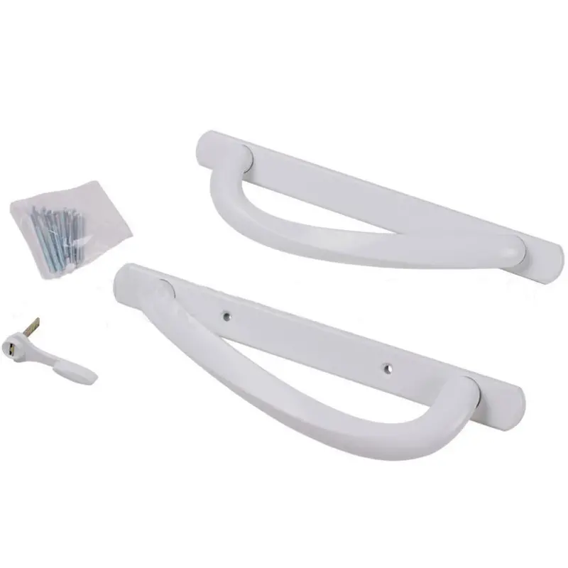Truth Hardware Signature White Sliding Patio Door Handle Set 1