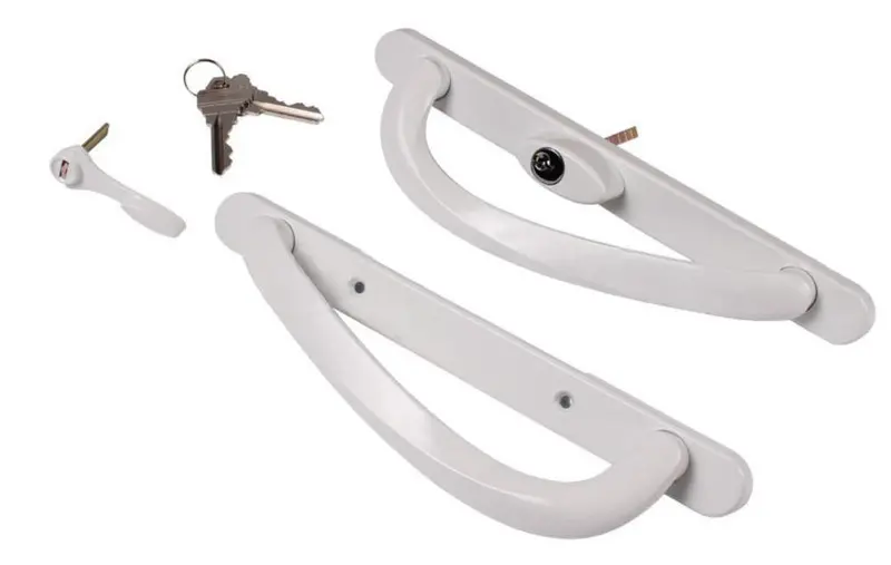 Truth Hardware White Signature Offset Lock Handle Set For Sliding Patio Doors 1