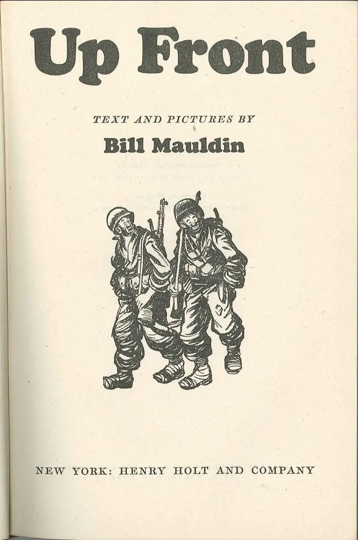 Up Front: A Wwii Cartoon Collection By Bill Mauldin – First Edition Hardcover 1