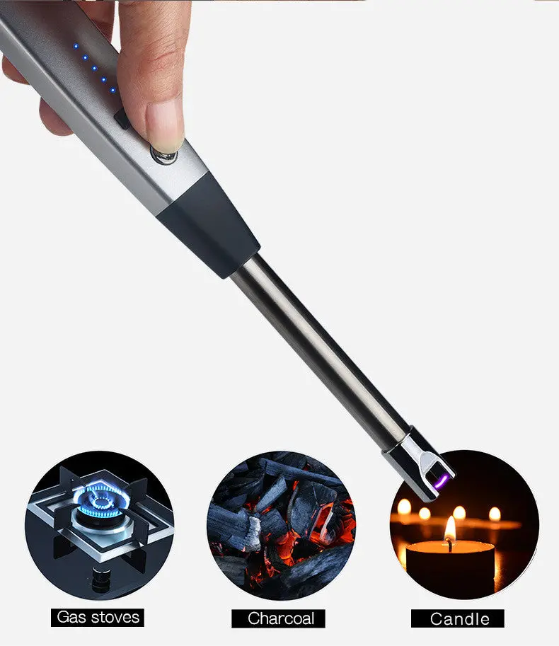 Usb-Powered Plasma Igniter With Digital Display For Windproof Camping Grills 1