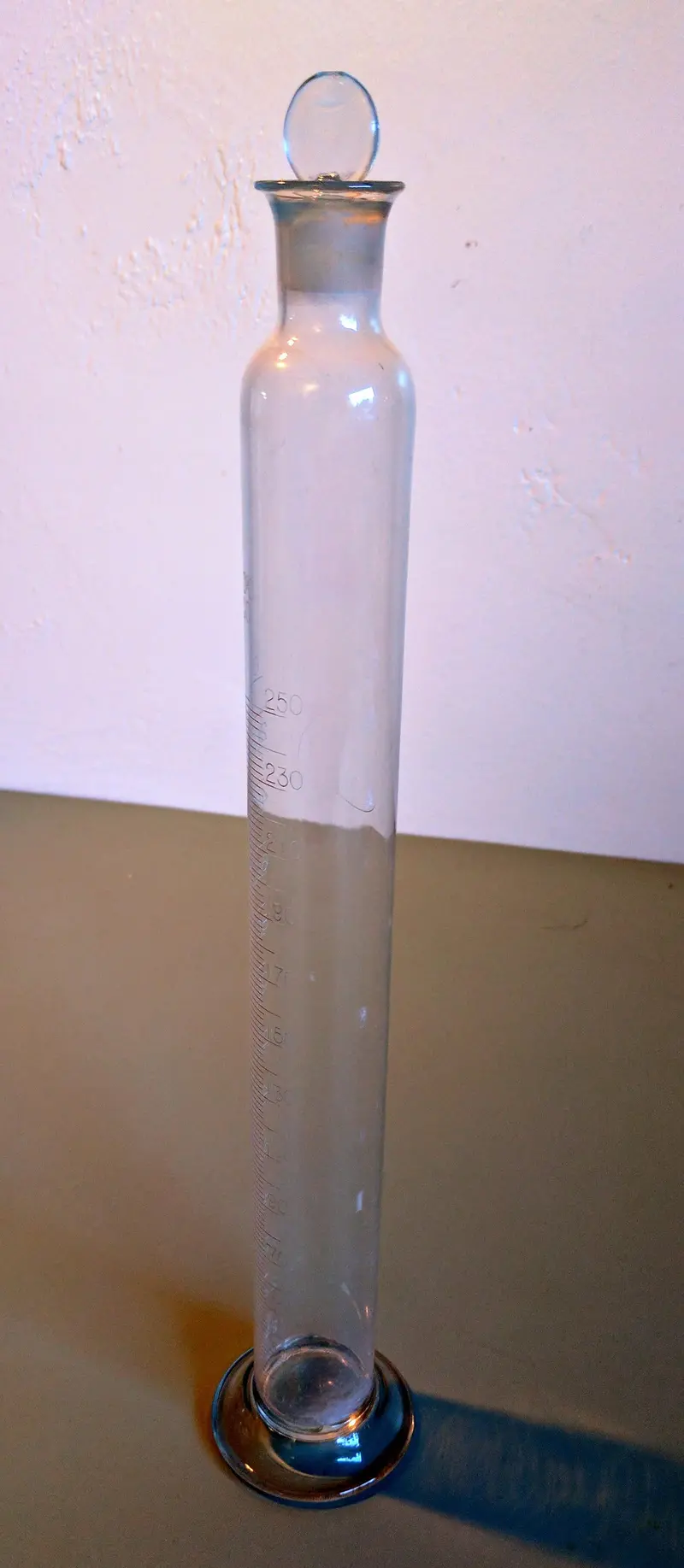 Vintage Graduated Standing Test Vial With Ground-Glass Stopper 1