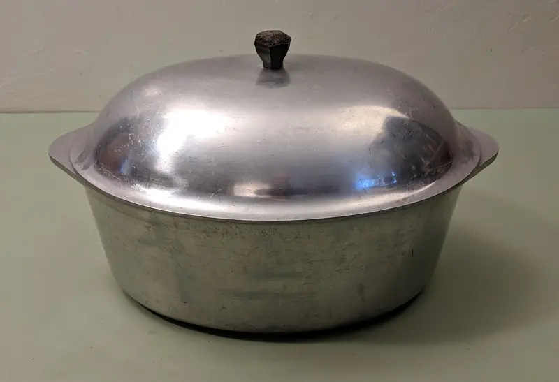 Vintage Household Institute Cast Aluminum Art Deco Oval Roasting Pan With Lid (6-Quart) 1