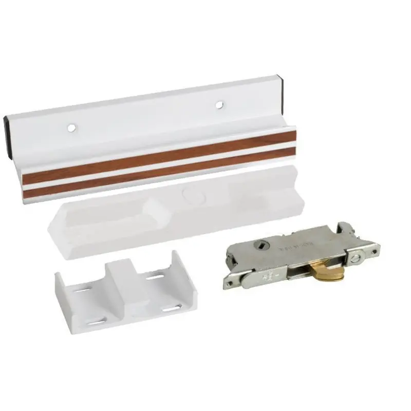 White Mortise-Style Sliding Glass Door Handle – 3.9375-Inch Screw Hole Spacing Replacement Set 1