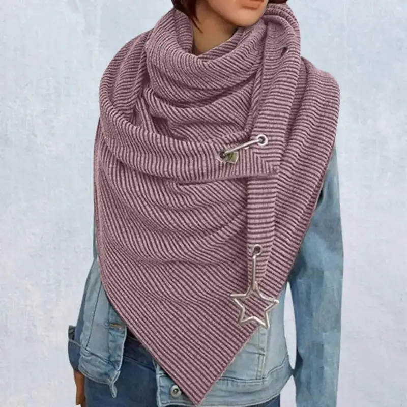 Women’S Star-And-Stripe Winter Scarf – Versatile Pendant Shawl For Office, Casual, Or Layered Wear 1