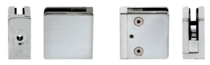 Z-Series Square Flat-Base Stainless Steel Clamp For 3/8" Glass 1