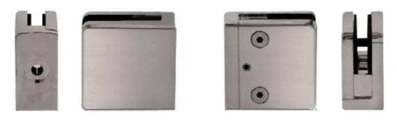 Z-Series Square Flat-Base Zinc Clamp For 1/2" Glass 1