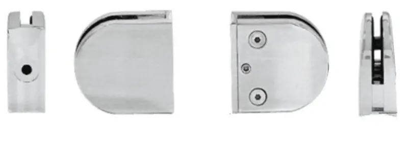 Z-Series Stainless Steel Round 1-1/2" Radius Base Clamp For 1/2" Glass 1