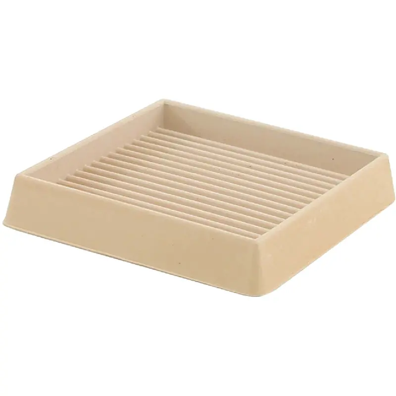 3-Inch Square Almond Furniture Leg Cup With Inner Dimension, 2-Pack 1