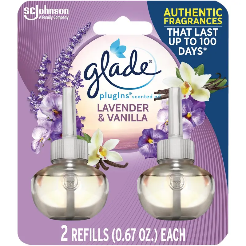Glade Lavender & Vanilla Plugins Refill Oil — 2-Pack For Continuous Scent 1