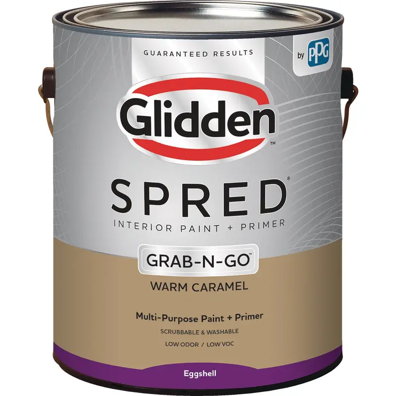 Glidden Spred Interior Paint + Primer – Warm Caramel Eggshell, 1-Gallon Grab-N-Go Can 1
