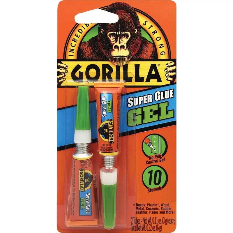 Gorilla Super Glue Gel, 0.11 Oz Tube – Fast-Bonding Formula, 2-Pack 1