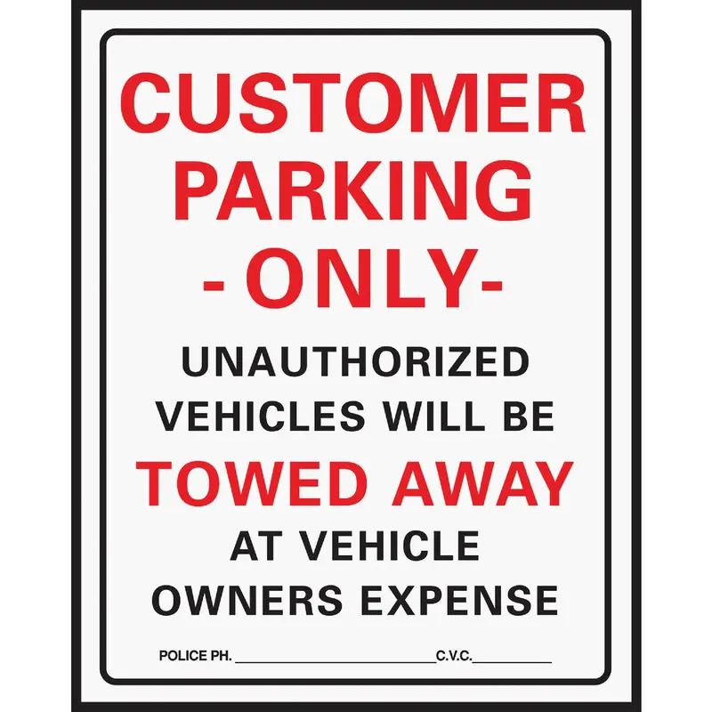 Hy-Ko Customer Parking Only Sign – Commercial-Grade Plastic, Weather-Resistant Display Board 1