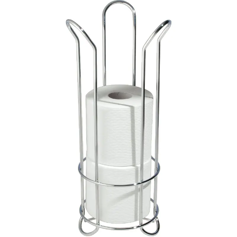 Interdesign Forma Chrome Freestanding Toilet Paper Holder – Tulip Design 1