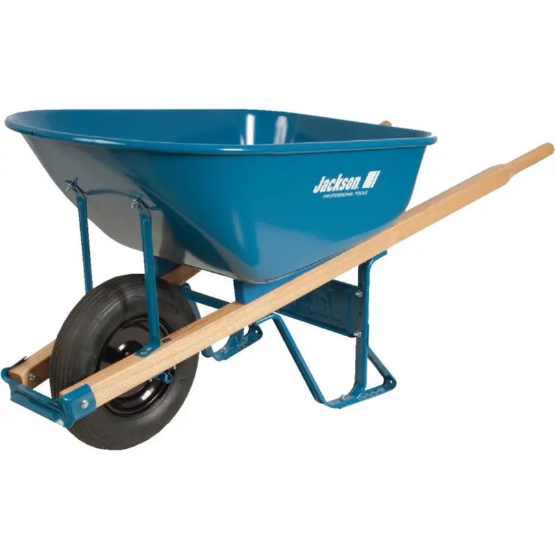 Jackson Steel Wheelbarrow – 6-Cubic-Foot Capacity, Heavy-Duty Construction 1