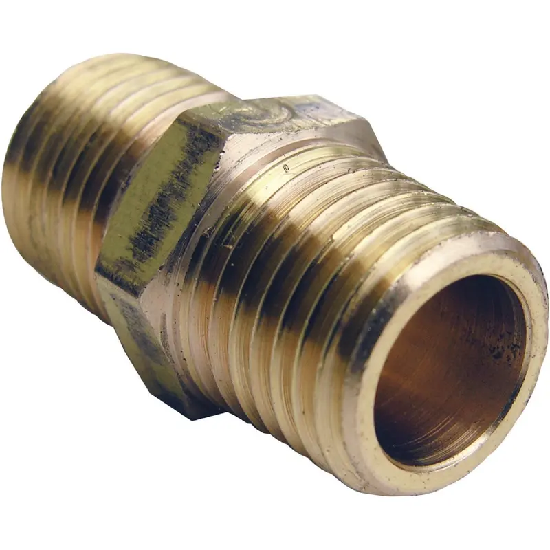 Lasco Brass Hex Nipple – 1/4 In Mpt X 1/4 In Mpt, Lead-Free Construction 1