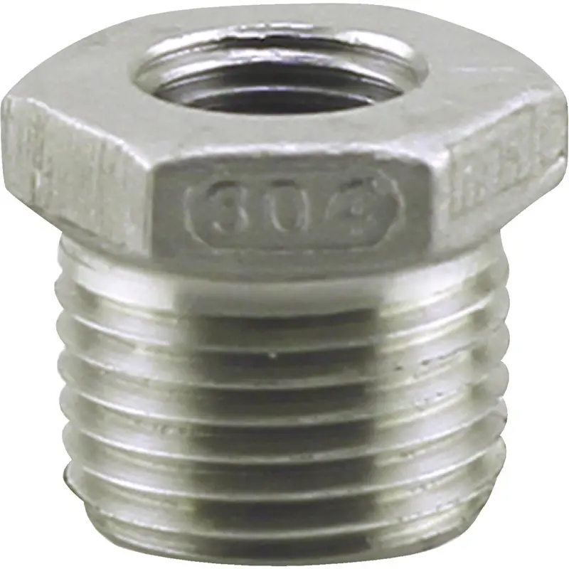 Plumb-Eeze Stainless Steel Reducing Bushing: 1/2" Mip To 3/8" Fip 1