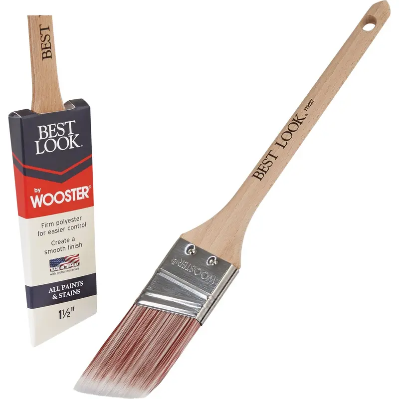 Wooster Best Look By Angle Sash Brush – 1-1/2", Thin Profile For Precision Painting 1